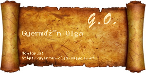 Gyermán Olga névjegykártya
